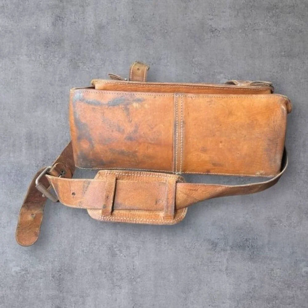 Vintage Leather Messenger Bag